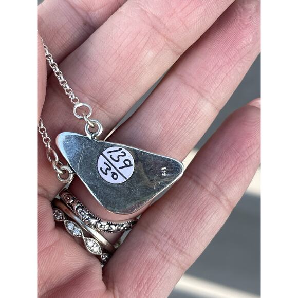 Aurora Opal Sterling Silver Lightning Bolt Necklace 16-18” Southwest Boho Flash - Picture 5 of 7